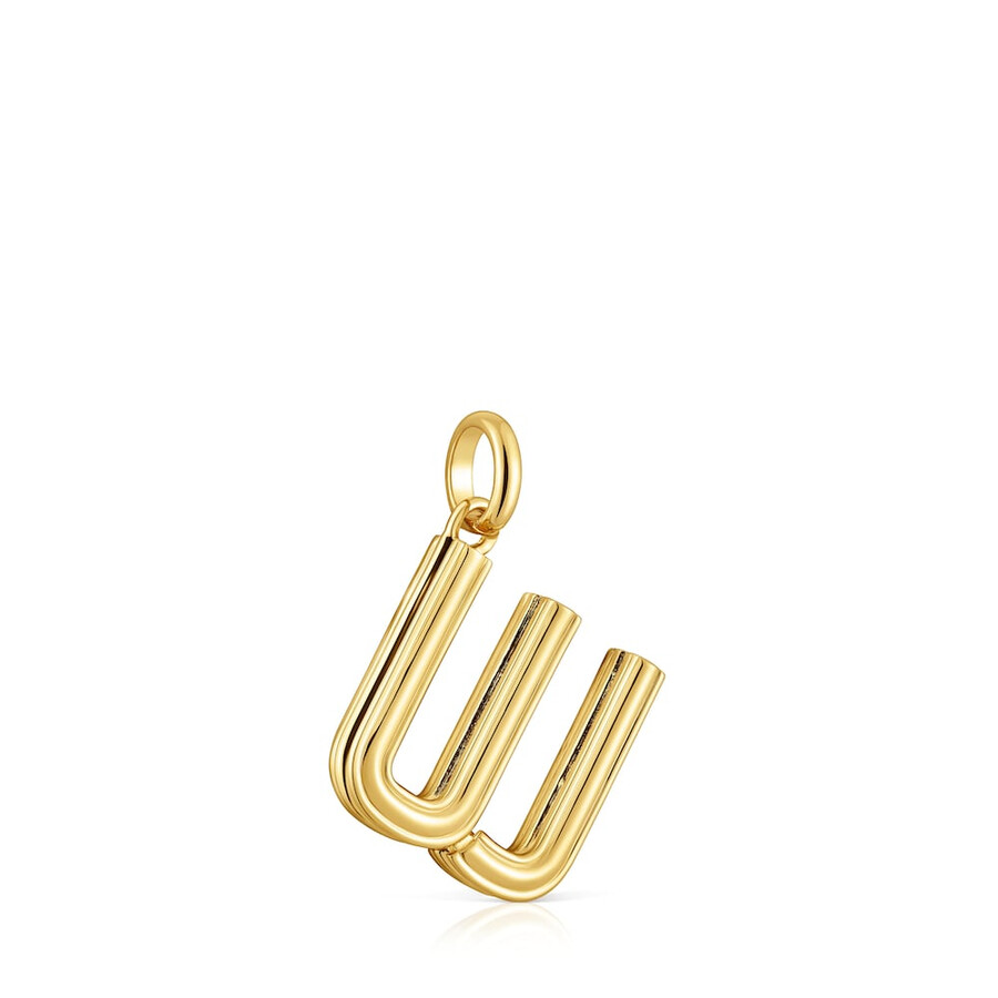 ciondolo medio con lettera w placcata in oro 18kt su argento alfabeto tous