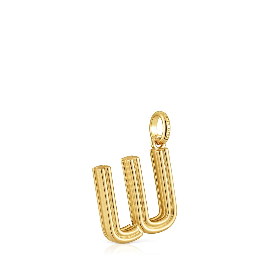 ciondolo medio con lettera w placcata in oro 18kt su argento alfabeto tous
