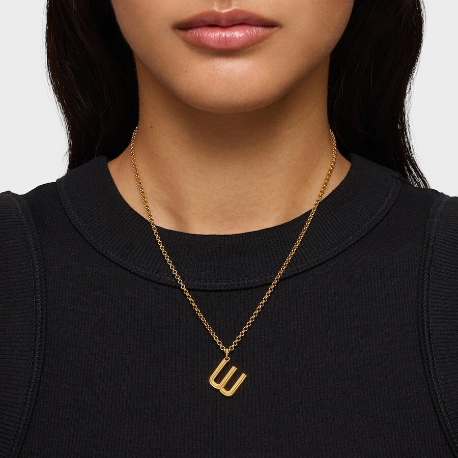 ciondolo medio con lettera w placcata in oro 18kt su argento alfabeto tous