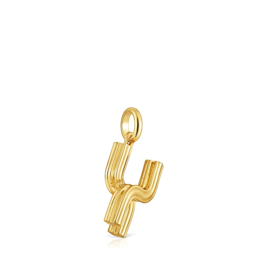 ciondolo medio con lettera x placcato in oro 18kt su argento alfabeto tous