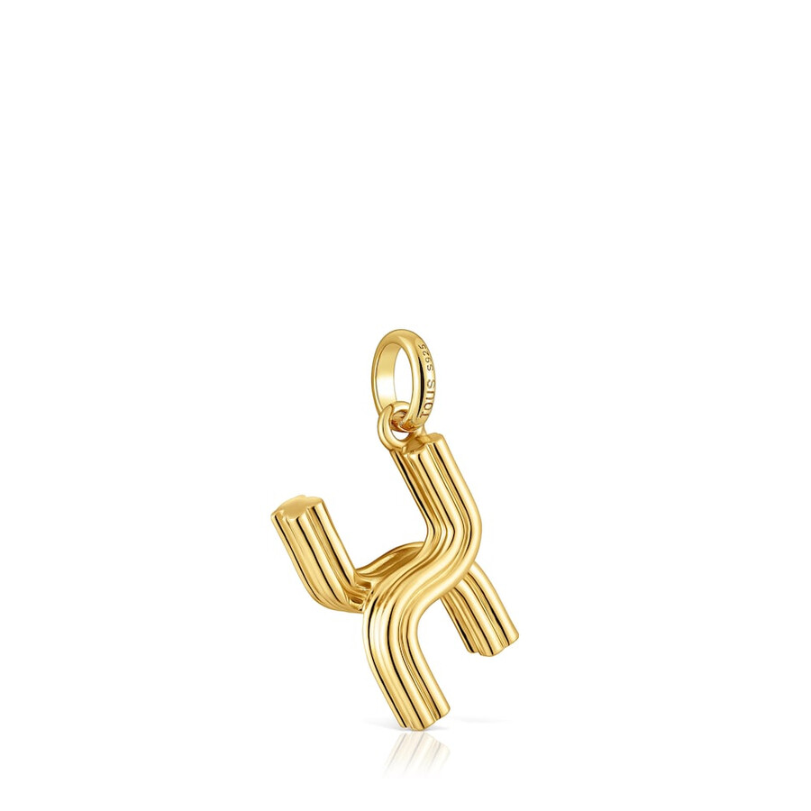 ciondolo medio con lettera x placcato in oro 18kt su argento alfabeto tous