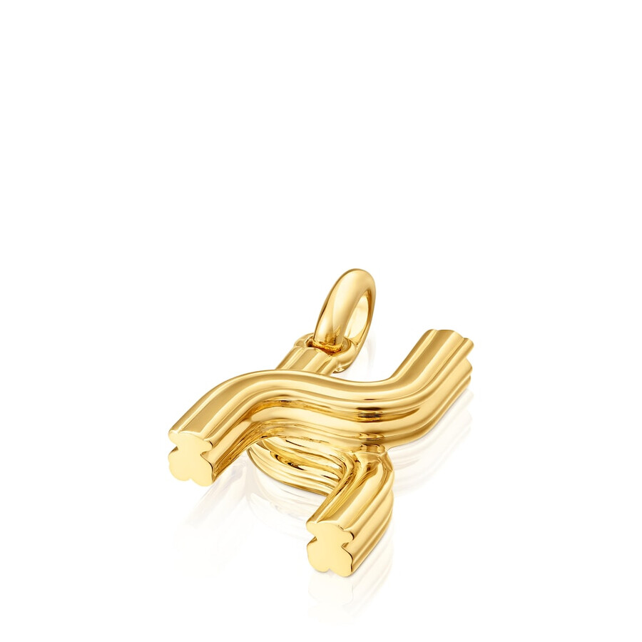 ciondolo medio con lettera x placcato in oro 18kt su argento alfabeto tous