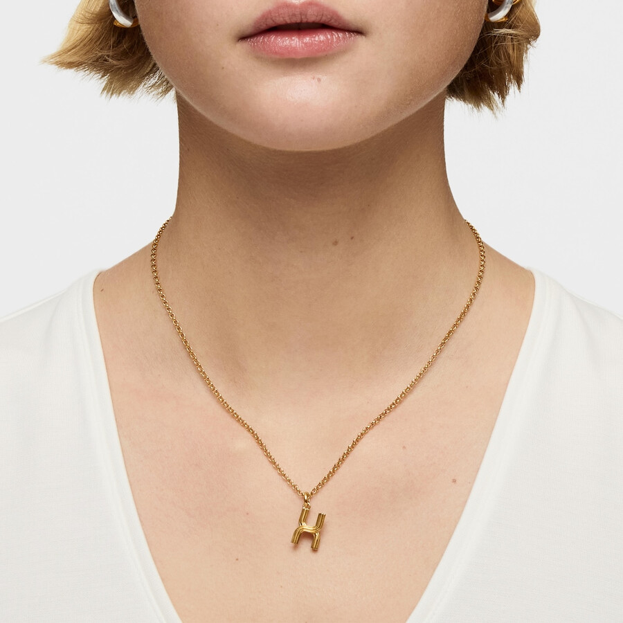 ciondolo medio con lettera x placcato in oro 18kt su argento alfabeto tous