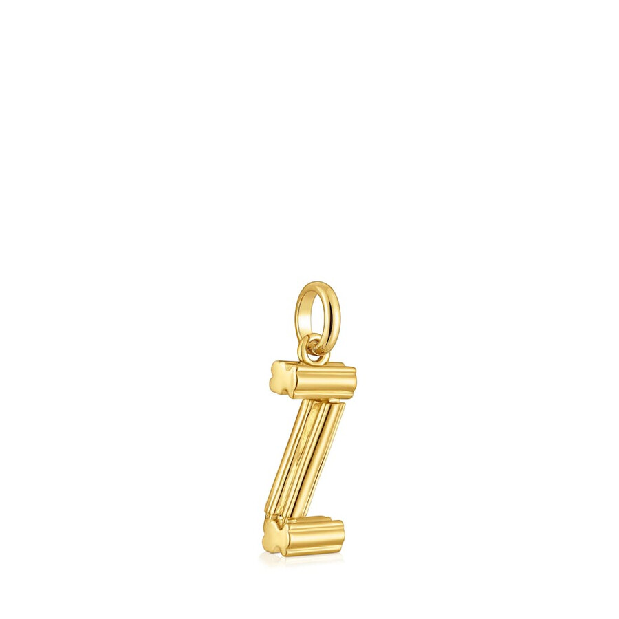 ciondolo medio con lettera z placcata in oro 18kt su argento alfabeto tous