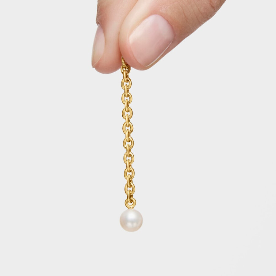 ciondolo ovale hold con placcatura in oro 18kt su argento e perla coltivata