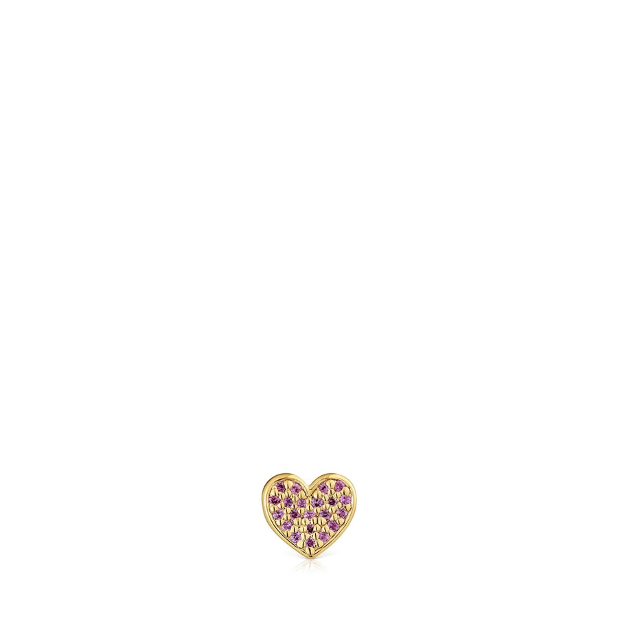 ciondolo a forma di cuore in argento placcato oro 18kt con rodoliti tous 1950