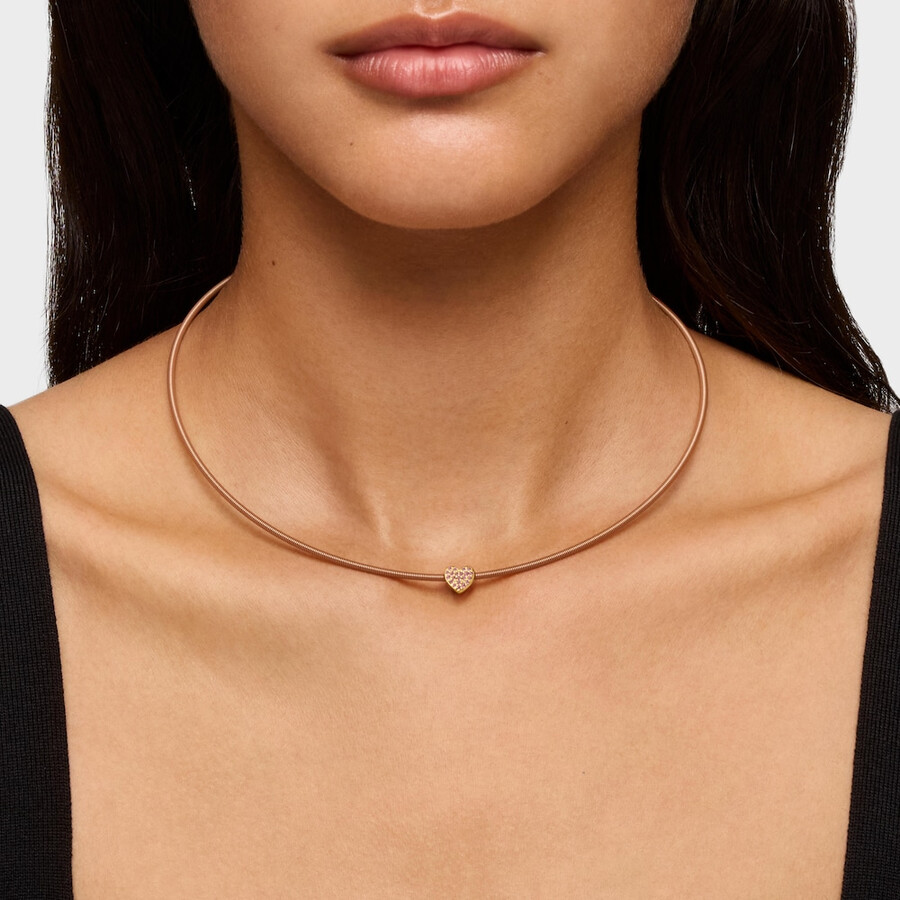 ciondolo a forma di cuore in argento placcato oro 18kt con rodoliti tous 1950