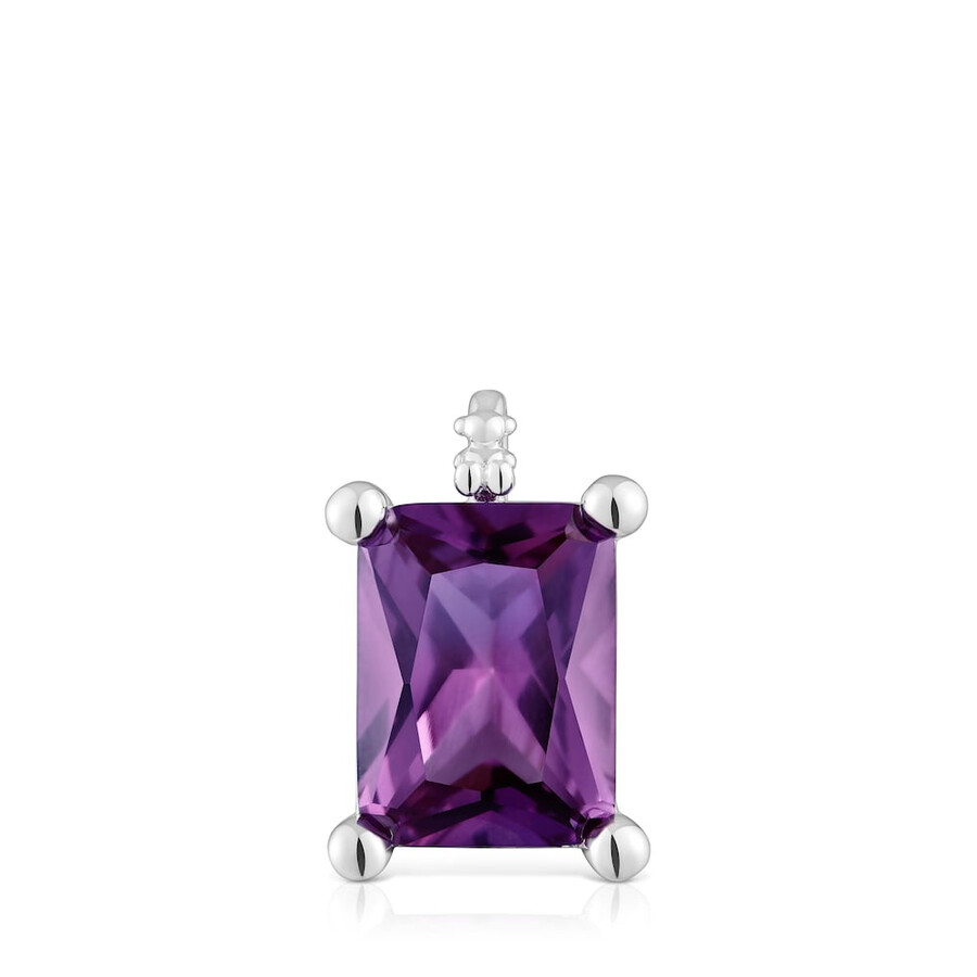 piccolo pendente in argento con zaffiro lilla coltivato in laboratorio tous color lgg