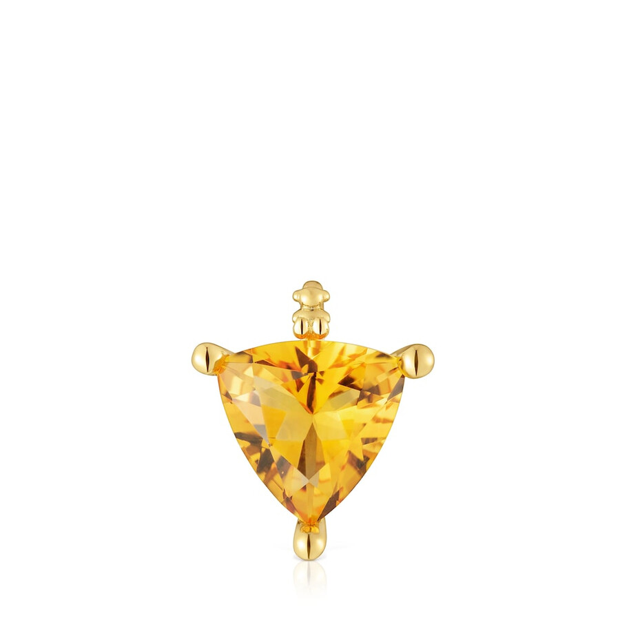 piccolo pendente placcato oro 18kt su argento e citrino coltivato in laboratorio tous color lgg