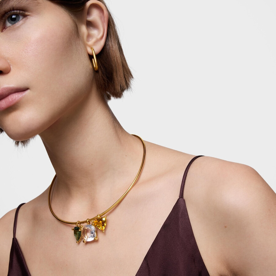 piccolo pendente placcato oro 18kt su argento e citrino coltivato in laboratorio tous color lgg