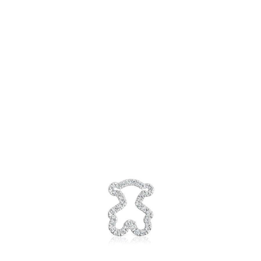 ciondolo a forma di orso in oro bianco da 115 mm con diamanti icon gems