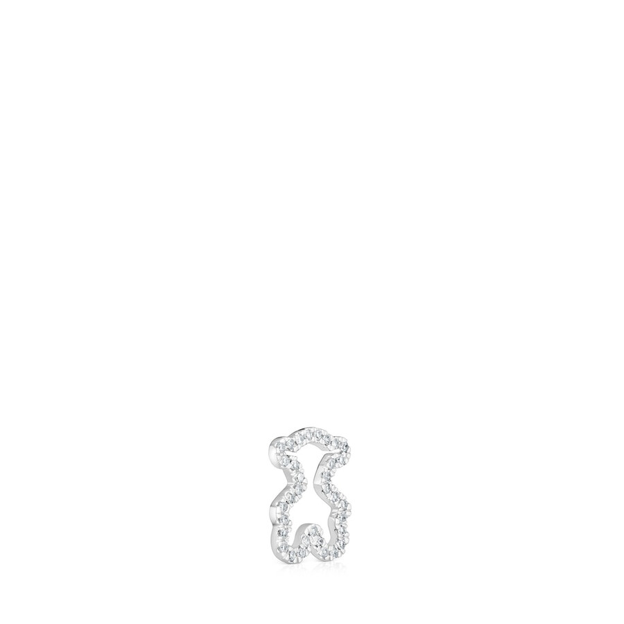 ciondolo a forma di orso in oro bianco da 115 mm con diamanti icon gems