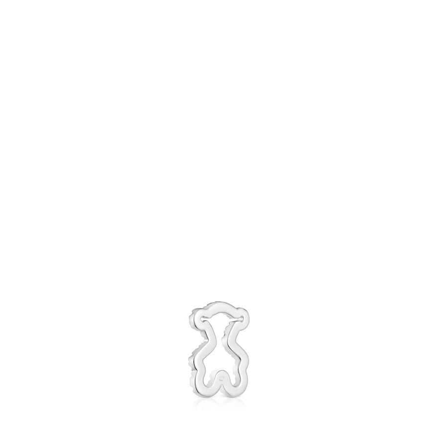 ciondolo a forma di orso in oro bianco da 115 mm con diamanti icon gems