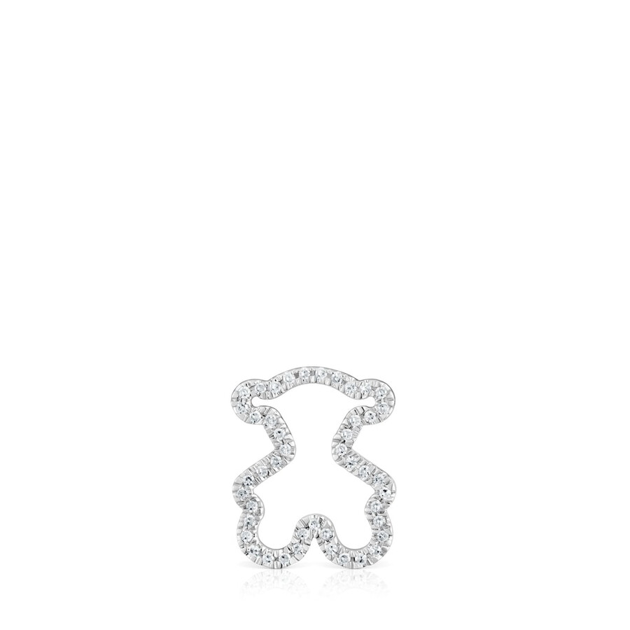 ciondolo a forma di orso in oro bianco da 16 mm con diamanti icon gems
