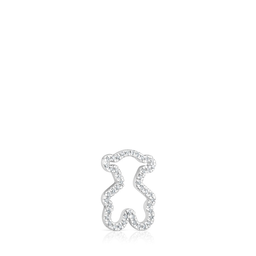 ciondolo a forma di orso in oro bianco da 16 mm con diamanti icon gems