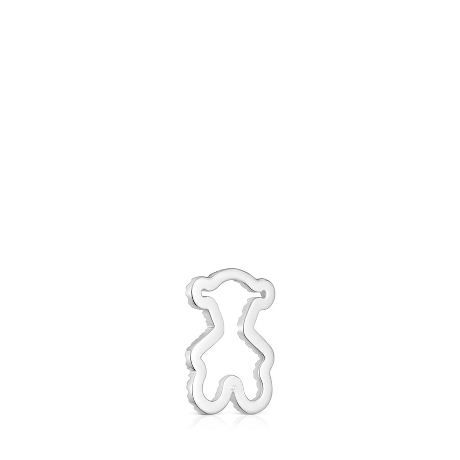 ciondolo a forma di orso in oro bianco da 16 mm con diamanti icon gems
