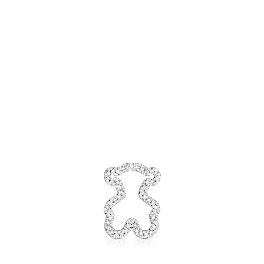 ciondolo a forma di orso in oro bianco da 14 mm con diamanti icon gems