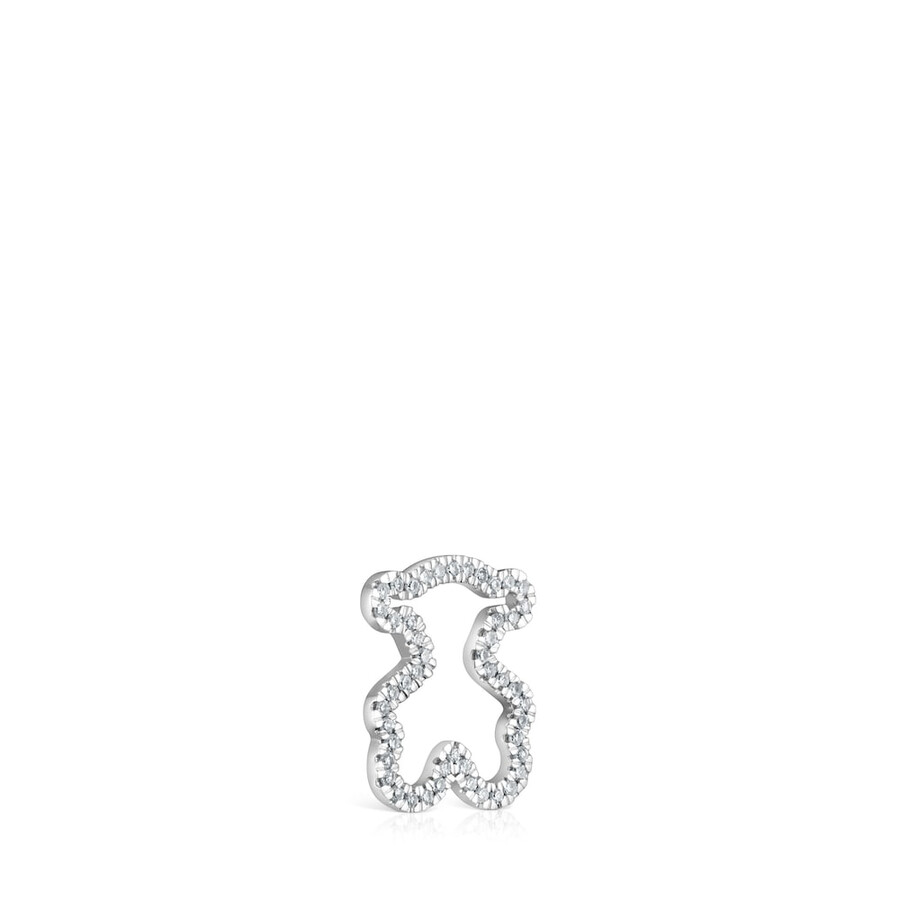 ciondolo a forma di orso in oro bianco da 14 mm con diamanti icon gems