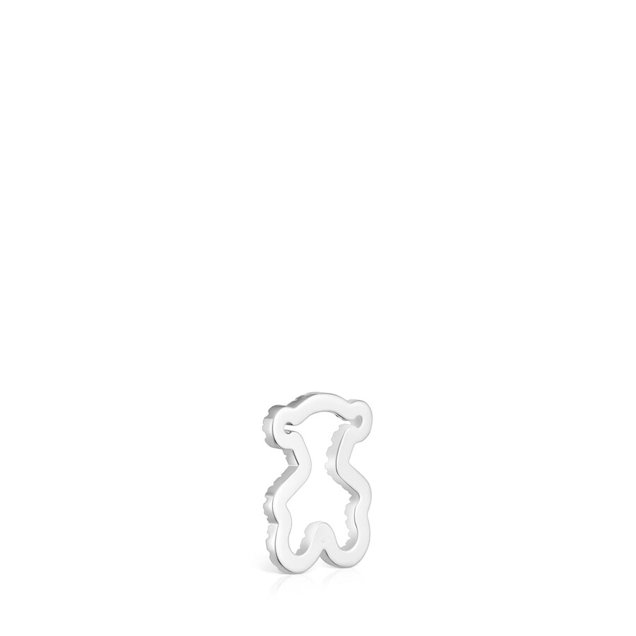 ciondolo a forma di orso in oro bianco da 14 mm con diamanti icon gems