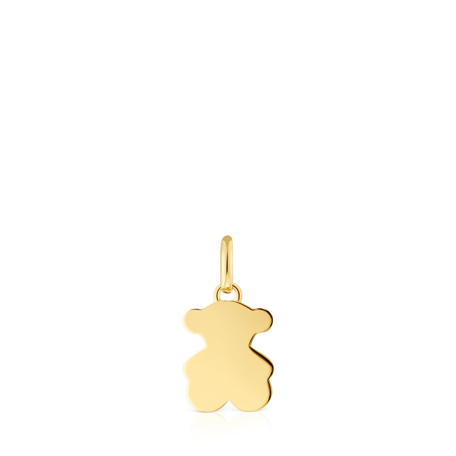 piccolo ciondolo a forma di orsetto in argento placcato in oro 18kt da 12 mm sweet dolls