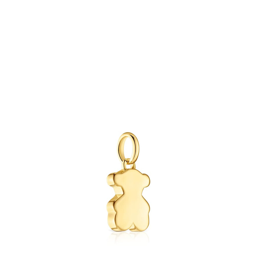 piccolo ciondolo a forma di orsetto in argento placcato in oro 18kt da 12 mm sweet dolls