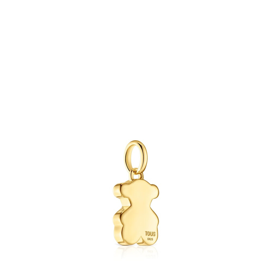 piccolo ciondolo a forma di orsetto in argento placcato in oro 18kt da 12 mm sweet dolls