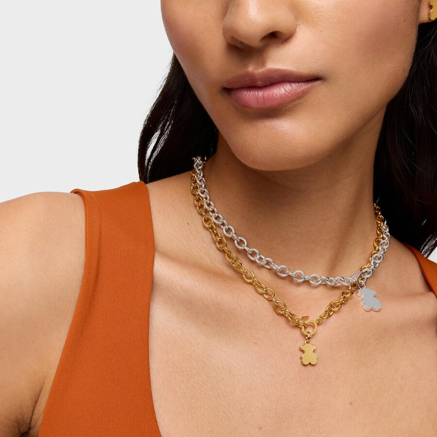 piccolo ciondolo a forma di orsetto in argento placcato in oro 18kt da 12 mm sweet dolls
