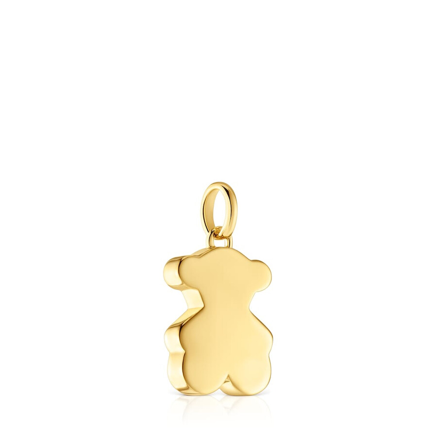 piccolo ciondolo a forma di orsetto in argento placcato in oro 18kt da 16 mm sweet dolls
