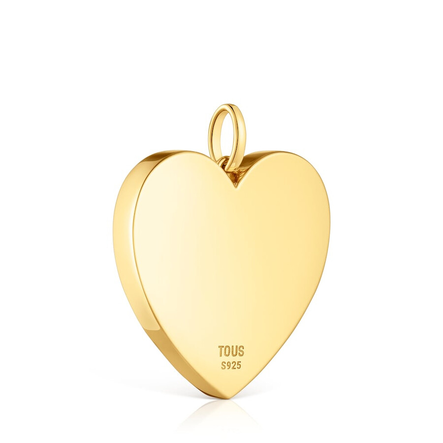 ciondolo a forma di cuore in argento placcato oro 18kt da 27 mm sweet dolls