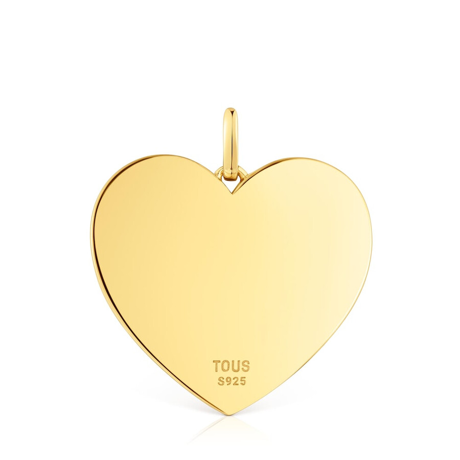 ciondolo a forma di cuore in argento placcato oro 18kt da 27 mm sweet dolls