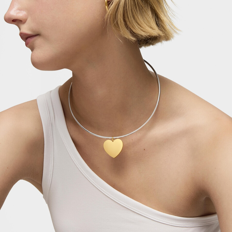 ciondolo a forma di cuore in argento placcato oro 18kt da 27 mm sweet dolls