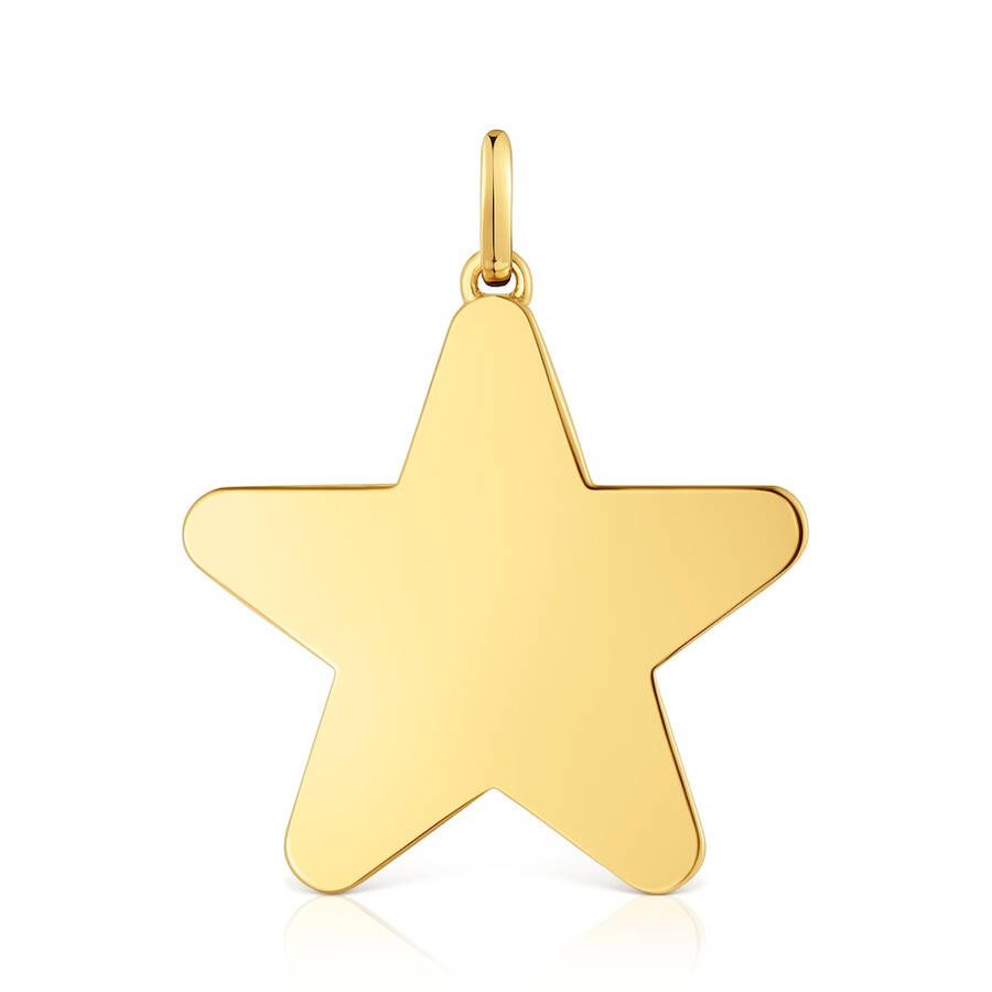 ciondolo a forma di stella in argento placcato oro 18kt da 27 mm sweet dolls