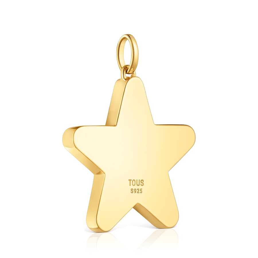 ciondolo a forma di stella in argento placcato oro 18kt da 27 mm sweet dolls