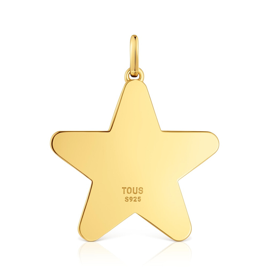 ciondolo a forma di stella in argento placcato oro 18kt da 27 mm sweet dolls
