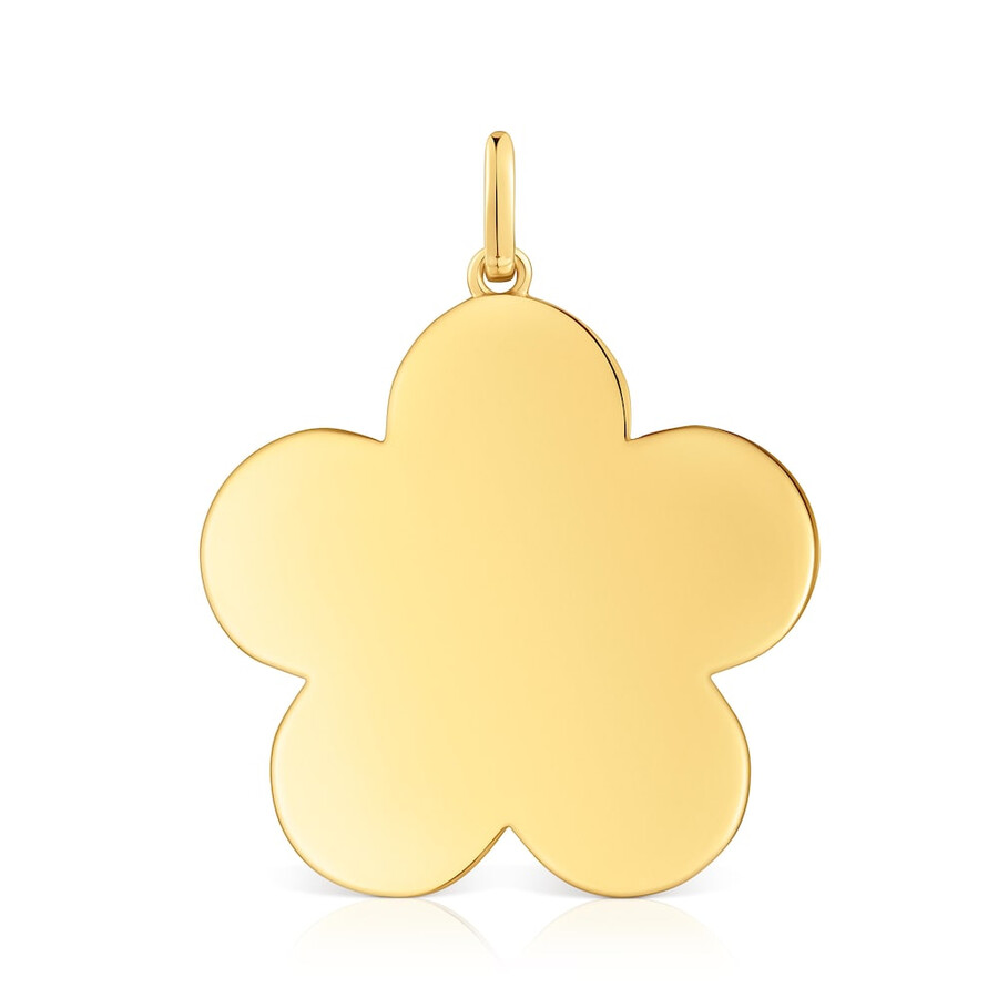 ciondolo a forma di fiore in argento placcato oro 18kt da 27 mm sweet dolls
