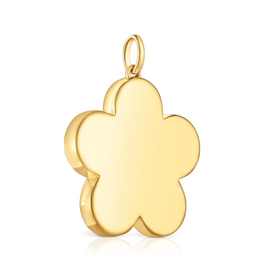 ciondolo a forma di fiore in argento placcato oro 18kt da 27 mm sweet dolls