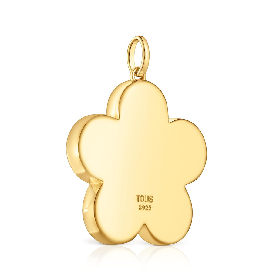 ciondolo a forma di fiore in argento placcato oro 18kt da 27 mm sweet dolls