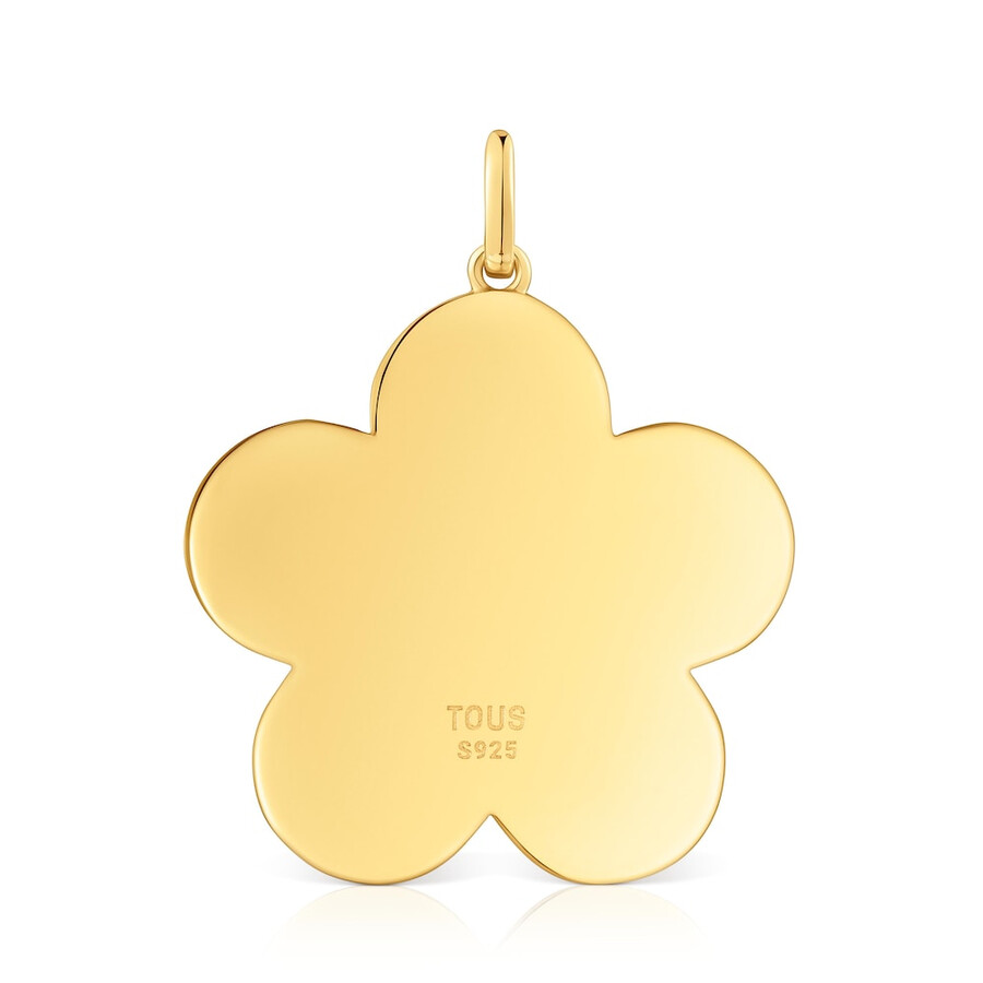 ciondolo a forma di fiore in argento placcato oro 18kt da 27 mm sweet dolls