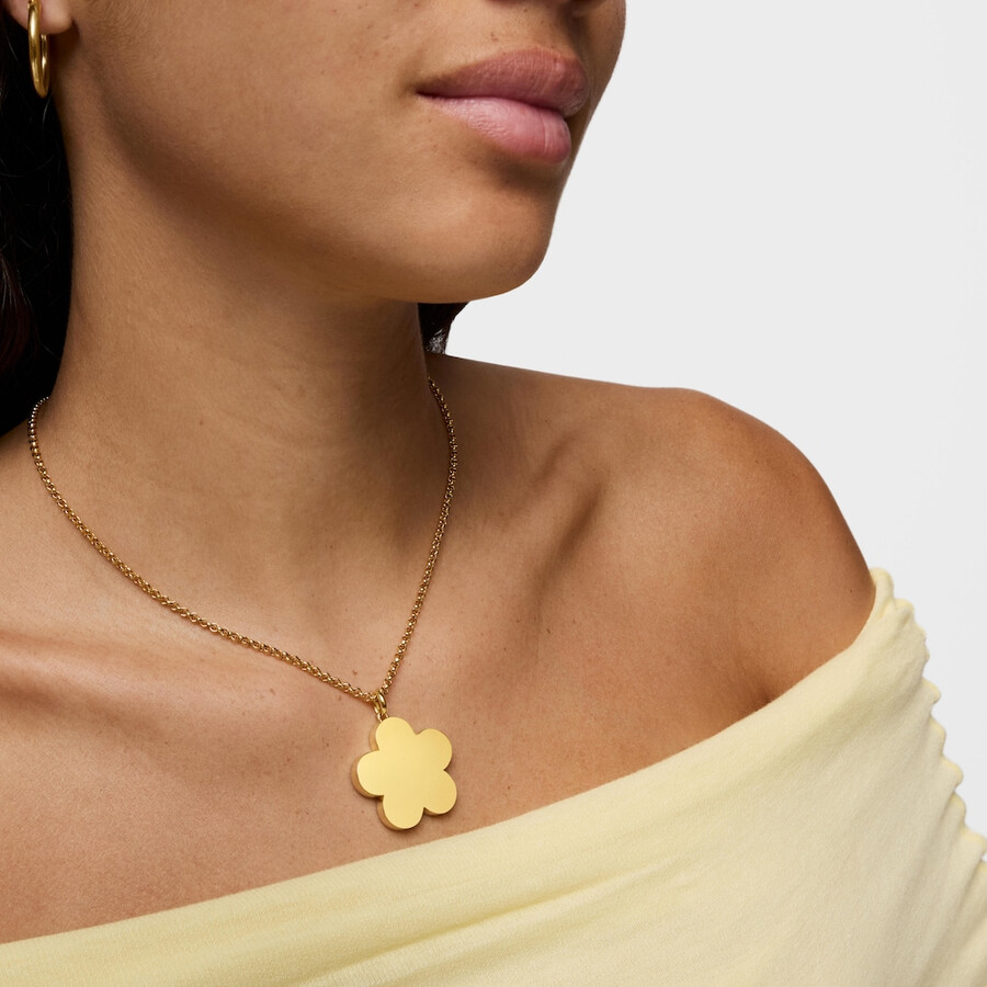 ciondolo a forma di fiore in argento placcato oro 18kt da 27 mm sweet dolls