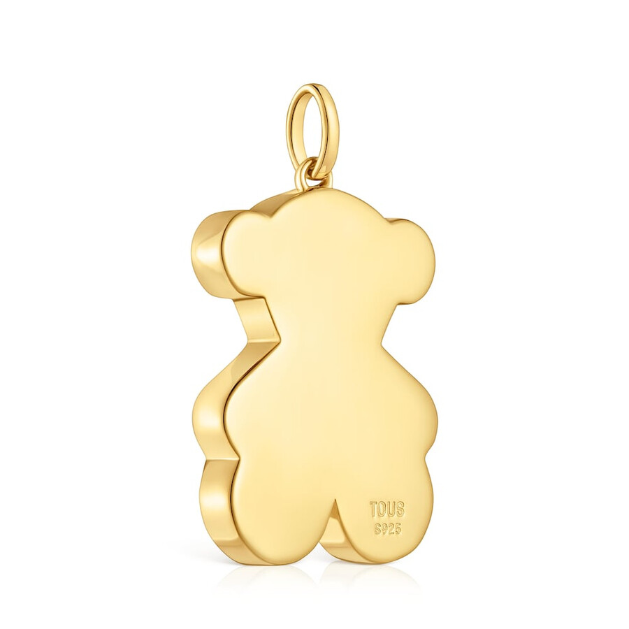 ciondolo medio da 29 mm con orsetto placcato in oro 18kt su argento sweet dolls
