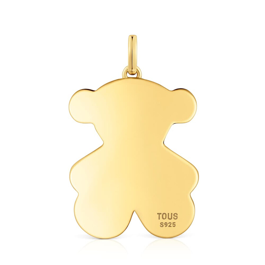 ciondolo medio da 29 mm con orsetto placcato in oro 18kt su argento sweet dolls