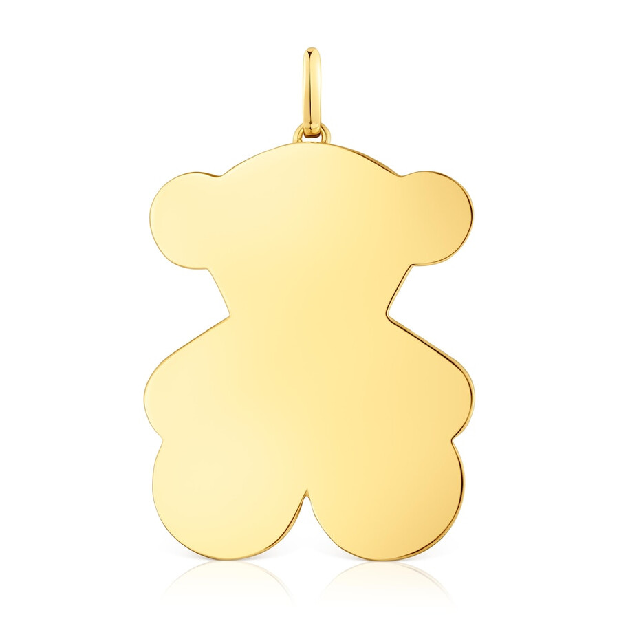 grande ciondolo a forma di orsetto in argento placcato in oro 18kt da 38 mm sweet dolls