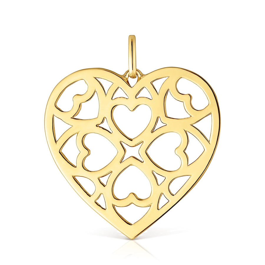 medaglioni pendenti a forma di cuore in argento placcato in oro 18kt