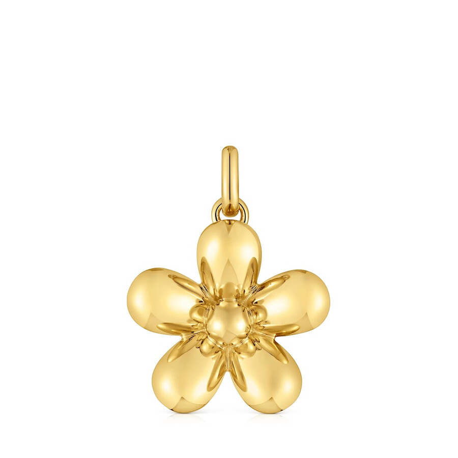 ciondolo a forma di fiore con placcatura in oro 18kt su margherita in argento