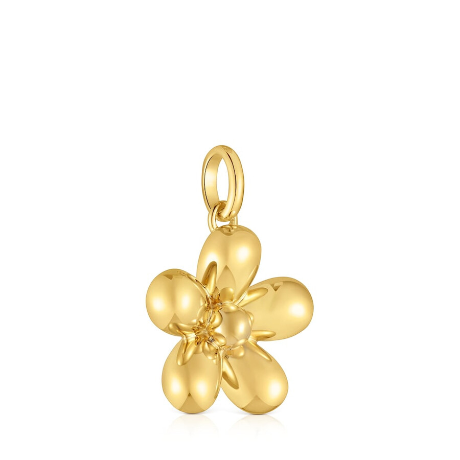 ciondolo a forma di fiore con placcatura in oro 18kt su margherita in argento