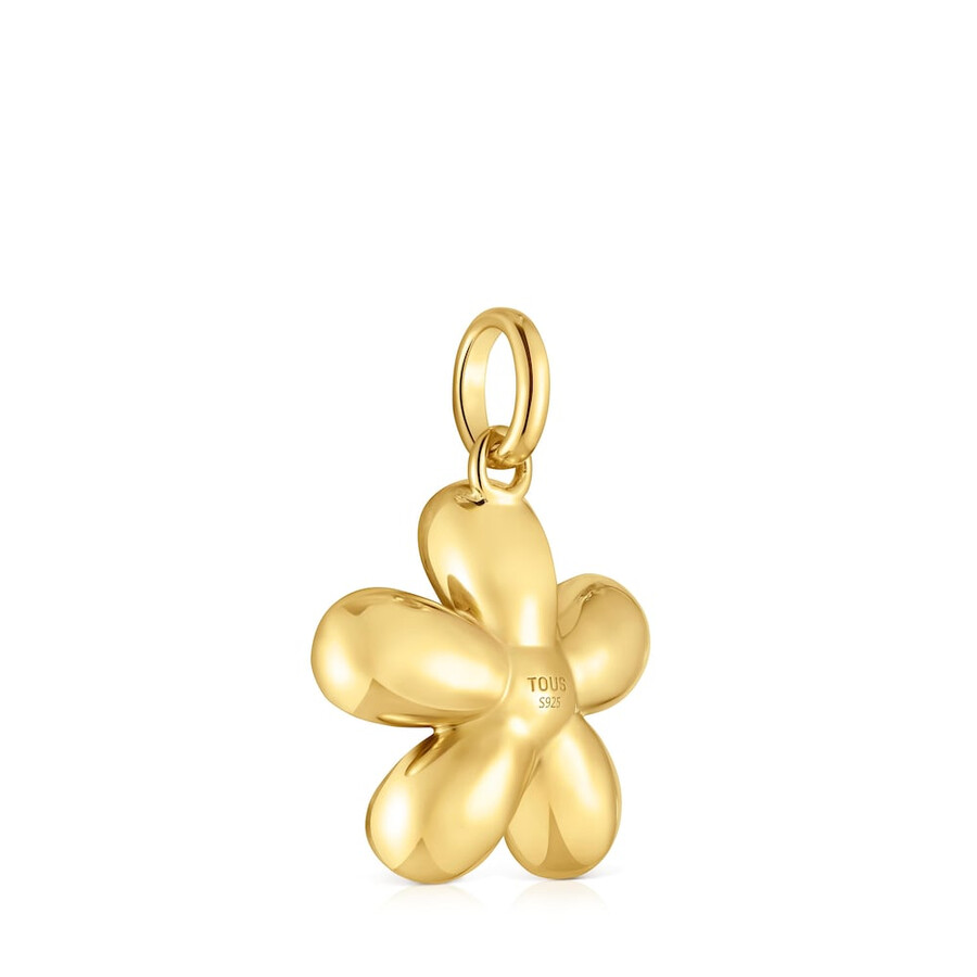 ciondolo a forma di fiore con placcatura in oro 18kt su margherita in argento