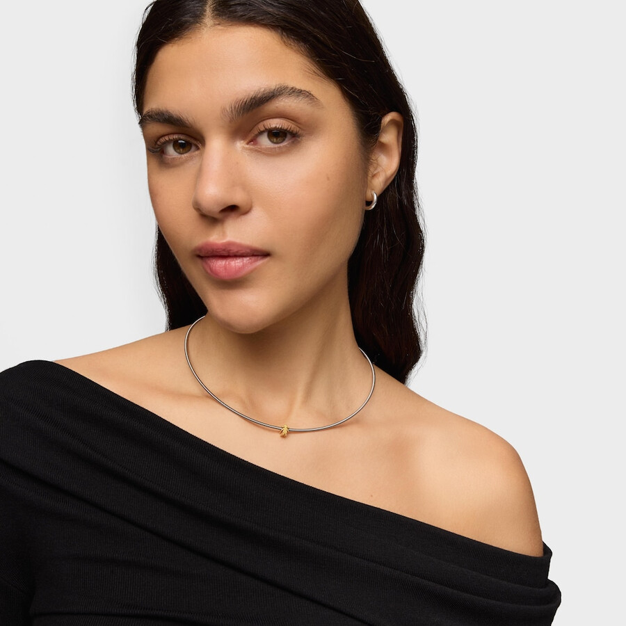 ciondolo tous basics con motivo bambina placcato in oro 18kt da 7 mm su argento