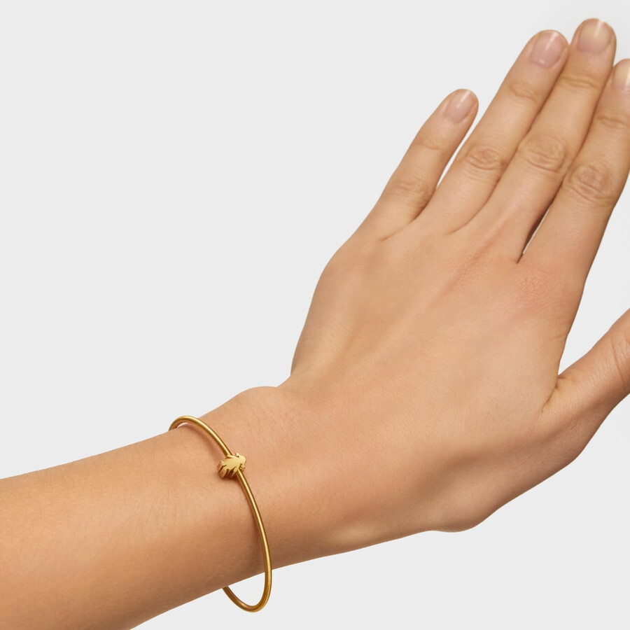 ciondolo tous basics con motivo bambina placcato in oro 18kt da 7 mm su argento