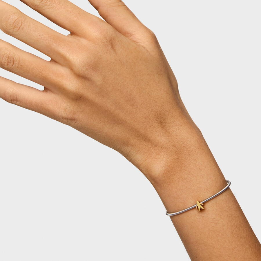 ciondolo tous basics con motivo a ragazzo in argento placcato oro 18kt da 7 mm