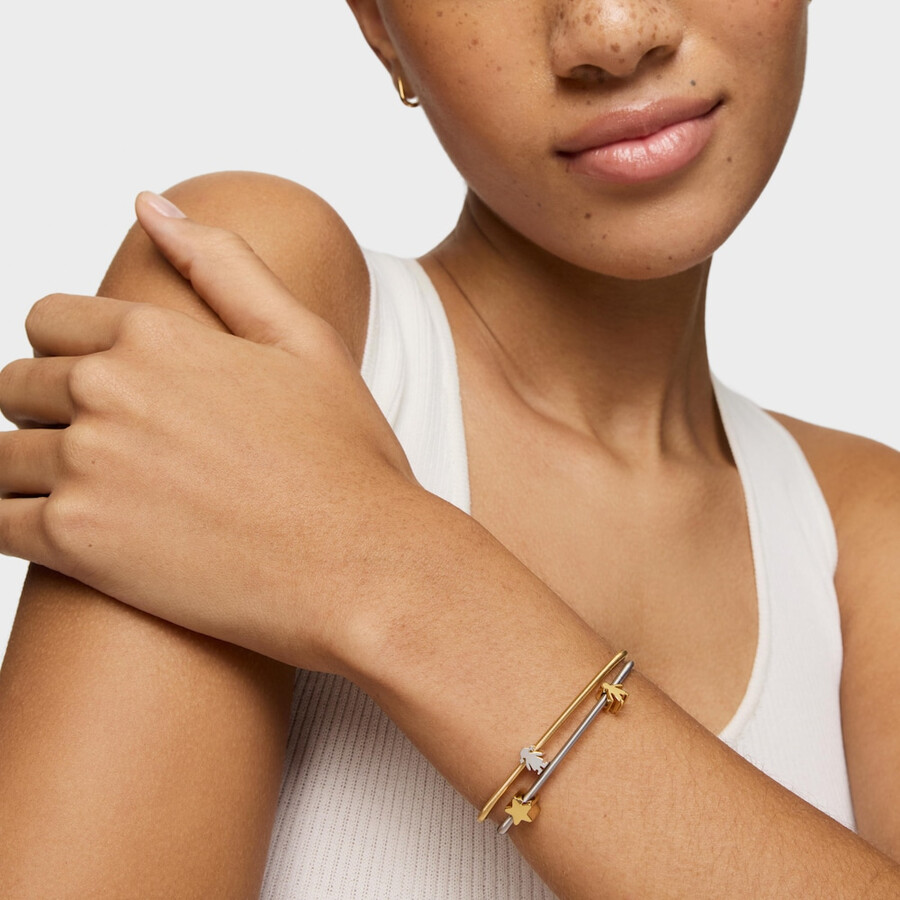 ciondolo tous basics con motivo a ragazzo in argento placcato oro 18kt da 7 mm